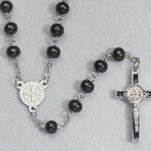 NWOT St Benedict Rosary With Rosary Case